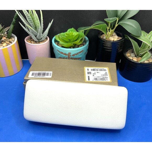 Versace White Leather Hard Clamshell Eyeglass Case - Picture 2 of 7